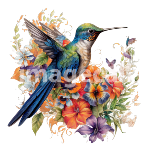 Clipart Floral Hummingbird (20)