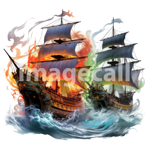 Clipart Pirate Ship Battle (2)