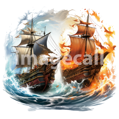 Clipart Pirate Ship Battle (1)