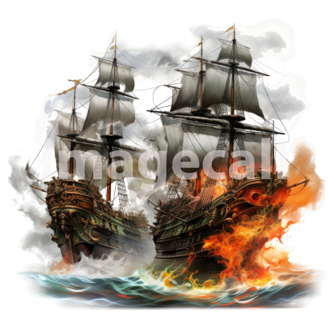 Clipart Pirate Ship Battle (3)
