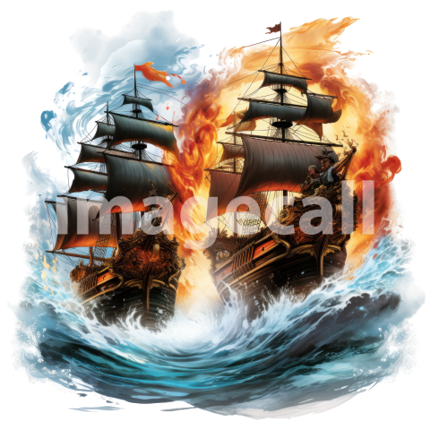 Clipart Pirate Ship Battle (6)
