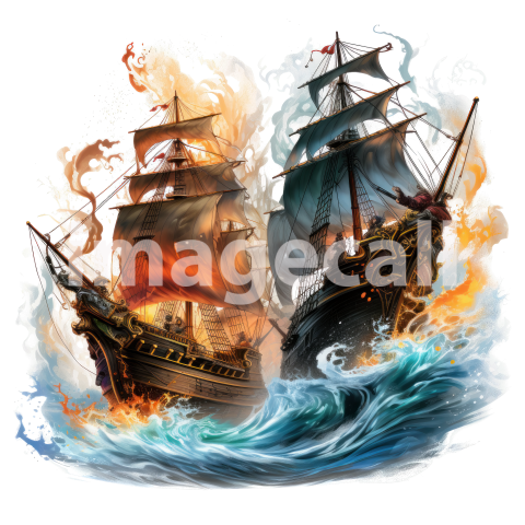 Clipart Pirate Ship Battle (10)