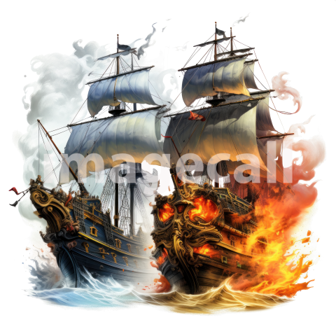 Clipart Pirate Ship Battle (12)