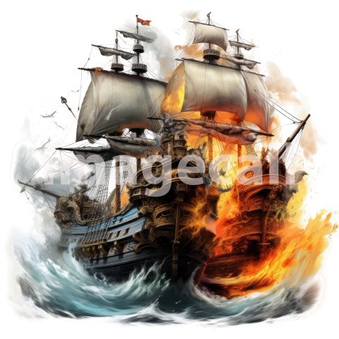Clipart Pirate Ship Battle (20)