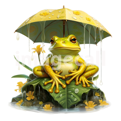 Clipart Frog in Rain (10)