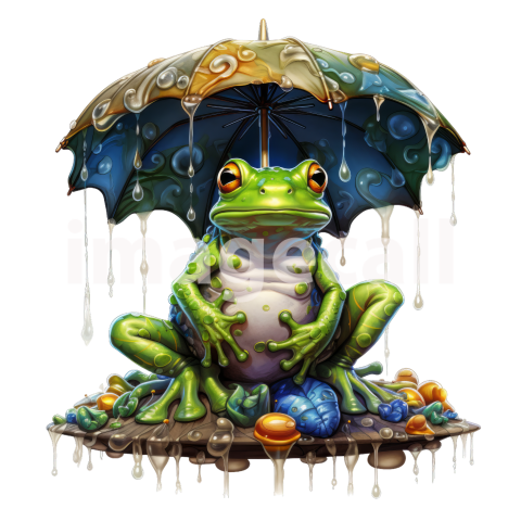 Clipart Frog in Rain (13)