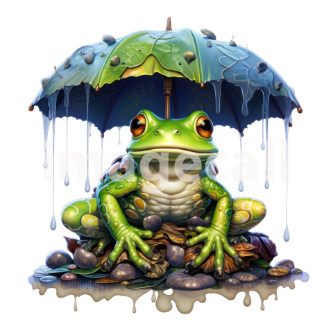 Clipart Frog in Rain (8)