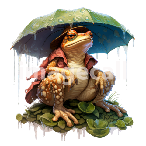 Clipart Frog in Rain (7)