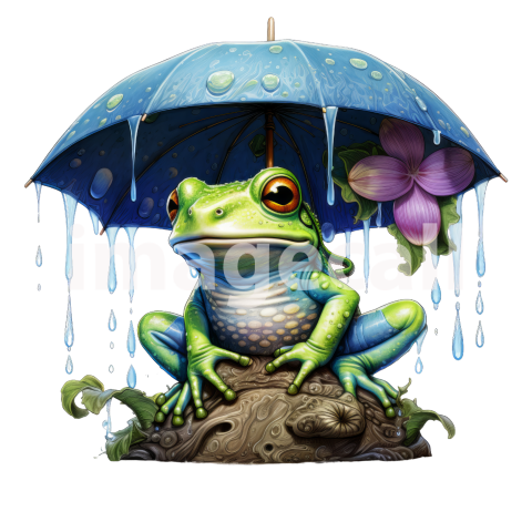 Clipart Frog in Rain (16)
