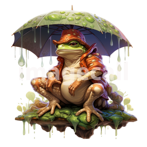 Clipart Frog in Rain (18)