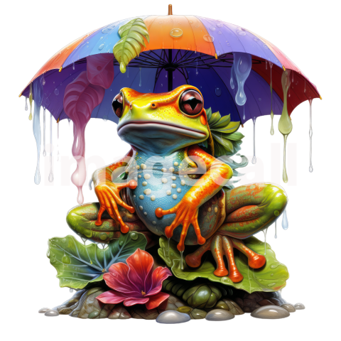 Clipart Frog in Rain (19)