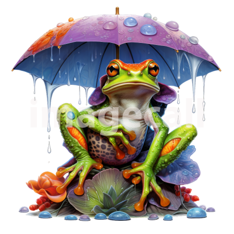 Clipart Frog in Rain (17)