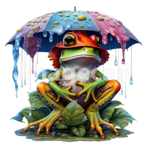 Clipart Frog in Rain (5)