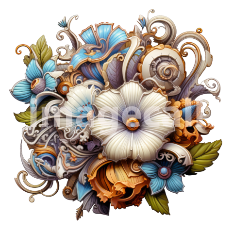 Clipart Steampunk Flowers (12)