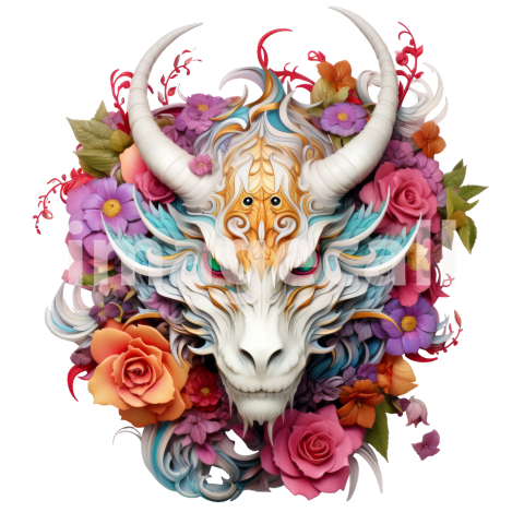 Clipart Floral Dragon (2)