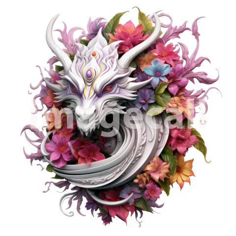 Clipart Floral Dragon (8)