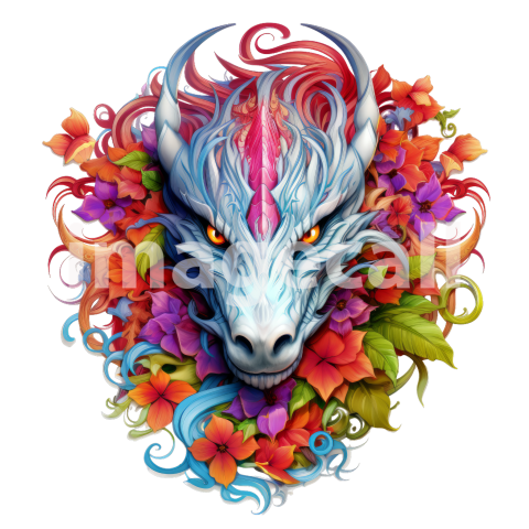 Clipart Floral Dragon (12)