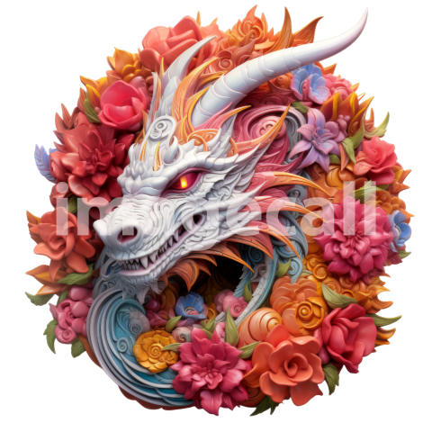 Clipart Floral Dragon (16)