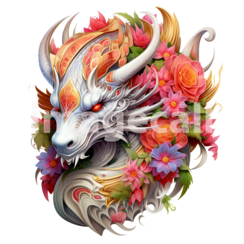 Clipart Floral Dragon (18)