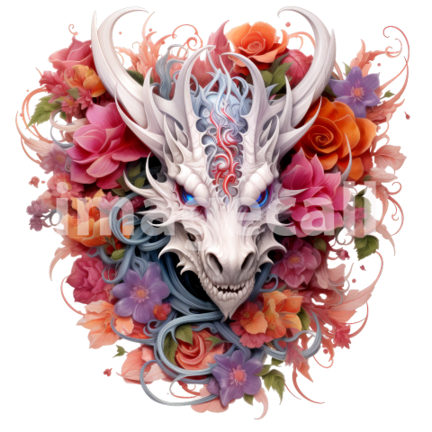 Clipart Floral Dragon (7)