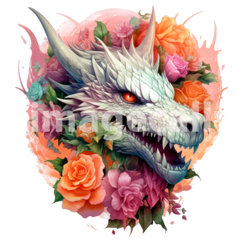 Clipart Floral Dragon (3)