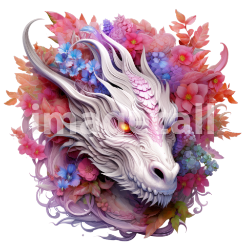 Clipart Floral Dragon (5)