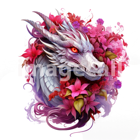 Clipart Floral Dragon (13)