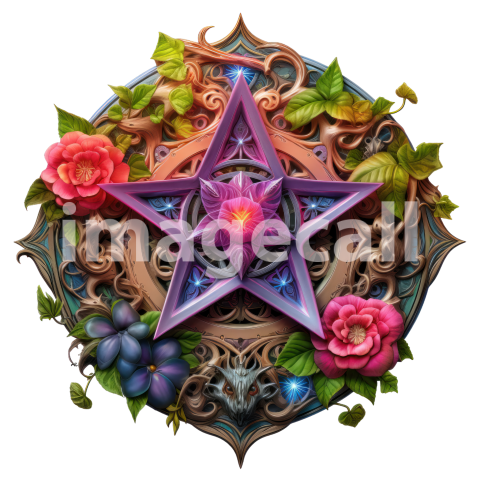 Clipart Floral Pentagram (20)