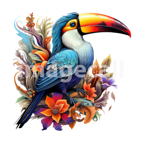 Clipart Floral Tucan (12)