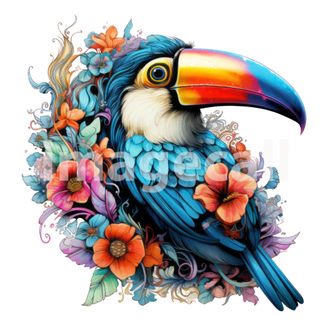 Clipart Floral Tucan (3)