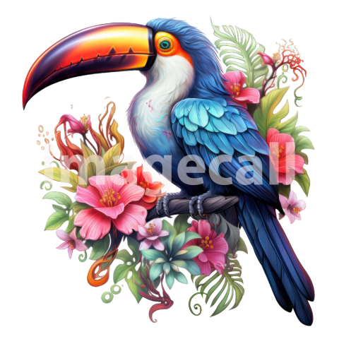 Clipart Floral Tucan (14)