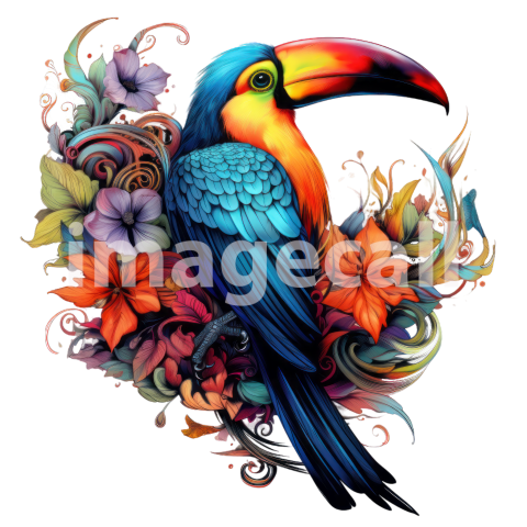 Clipart Floral Tucan (10)