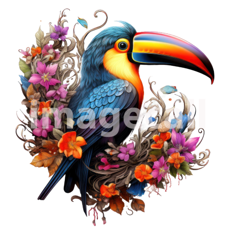 Clipart Floral Tucan (1)