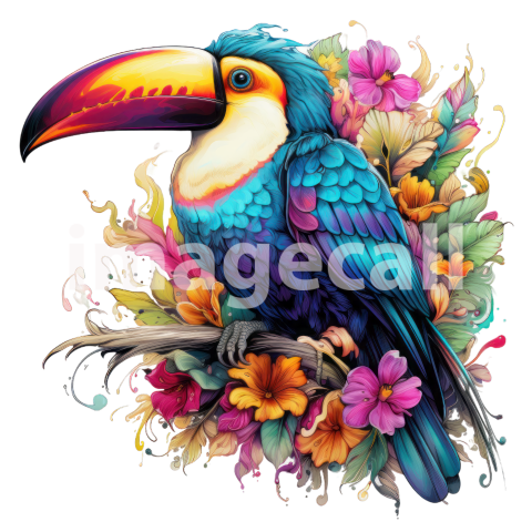 Clipart Floral Tucan (6)