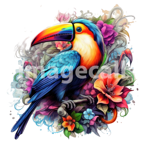 Clipart Floral Tucan (9)