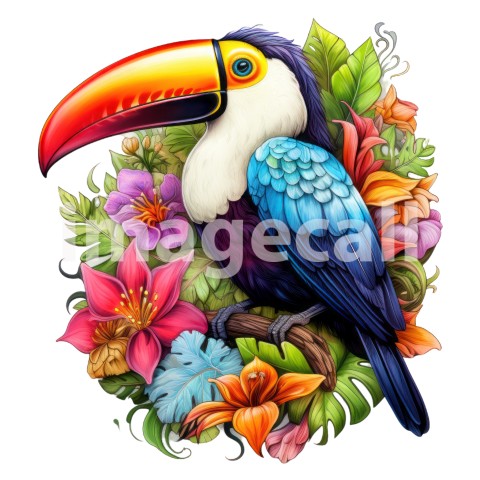 Clipart Floral Tucan (7)