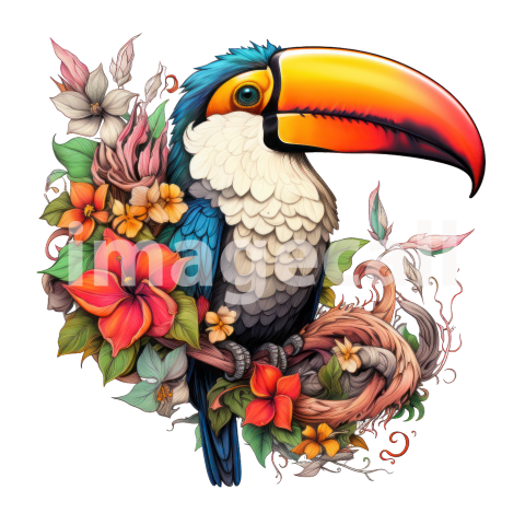 Clipart Floral Tucan (16)