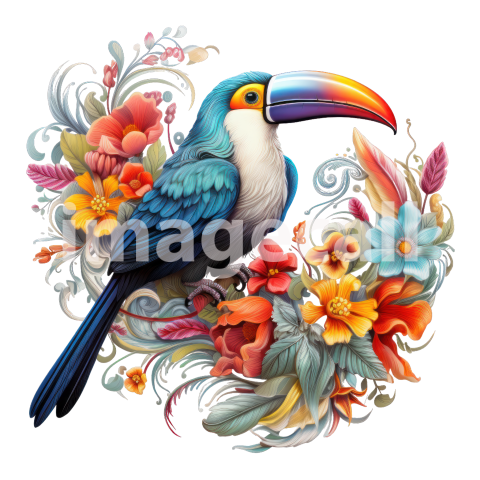Clipart Floral Tucan (17)