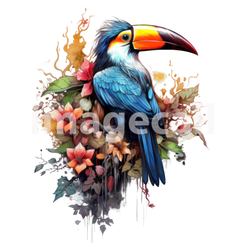 Clipart Floral Tucan (18)
