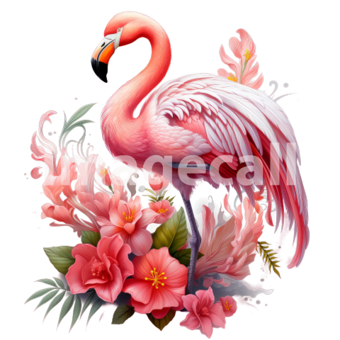 Clipart Floral Flamingos (1)