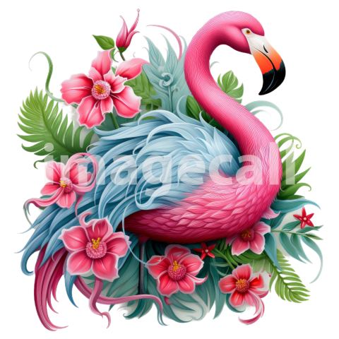 Clipart Floral Flamingos (7)