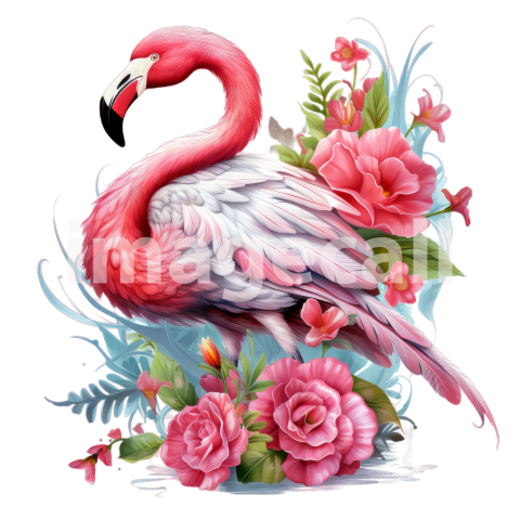 Clipart Floral Flamingos (13)