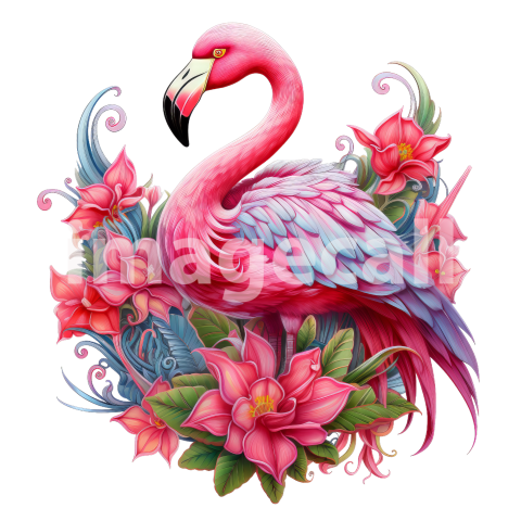 Clipart Floral Flamingos (14)