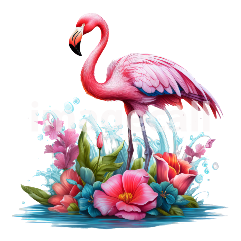 Clipart Floral Flamingos (20)