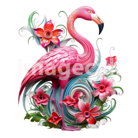 Clipart Floral Flamingos (17)