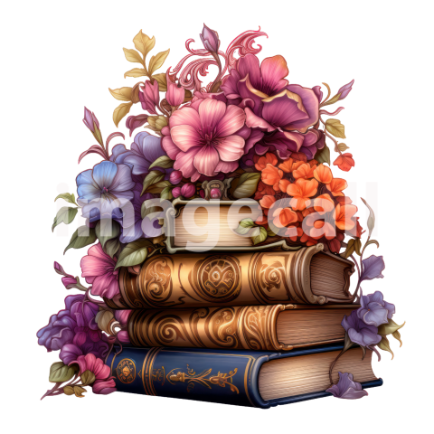 Clipart Floral Books (9)