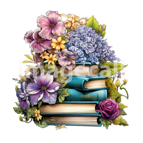 Clipart Floral Books (3)