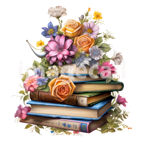 Clipart Floral Books (8)