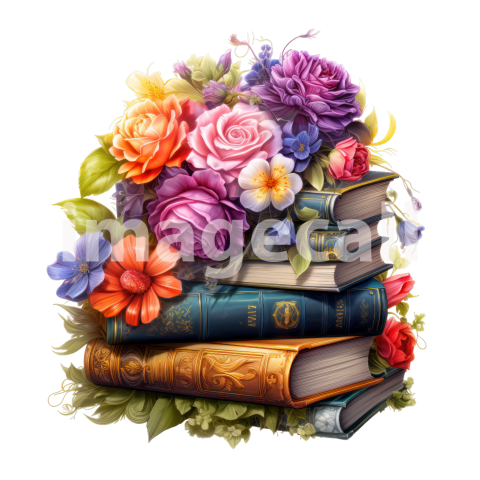 Clipart Floral Books (5)