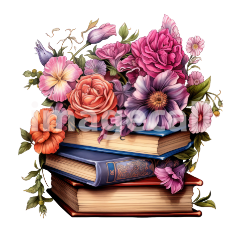 Clipart Floral Books (1)